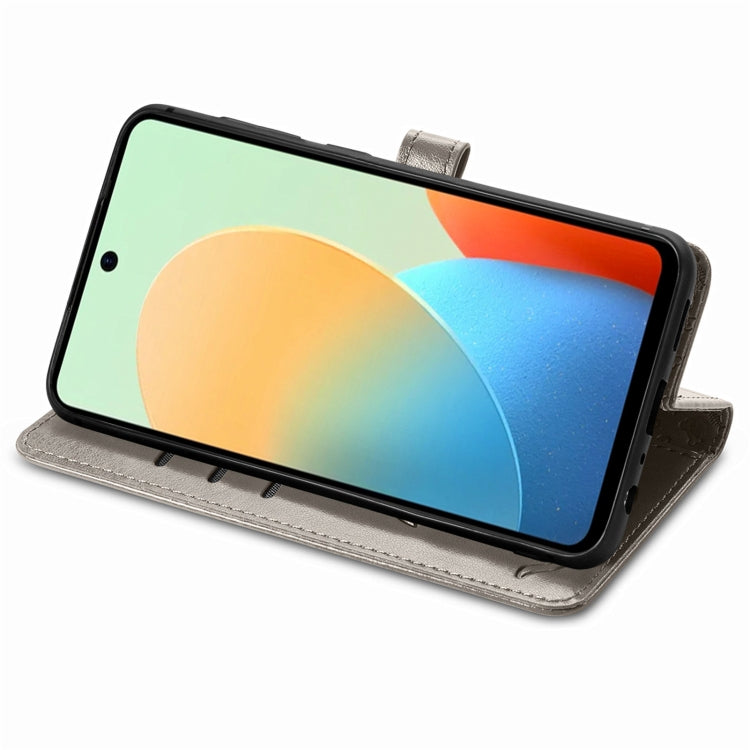 For Tecno Spark Go 2024 Cat and Dog Embossed Leather Phone Case(Grey) by buy2fix