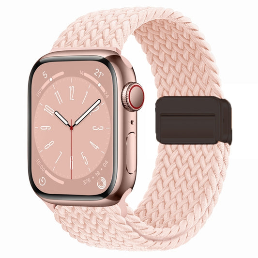 For Apple Watch Ultra 49mm Nylon Woven Magnetic Fold Buckle Watch Band(Pink) - Watch Bands by buy2fix | Online Shopping UK | buy2fix