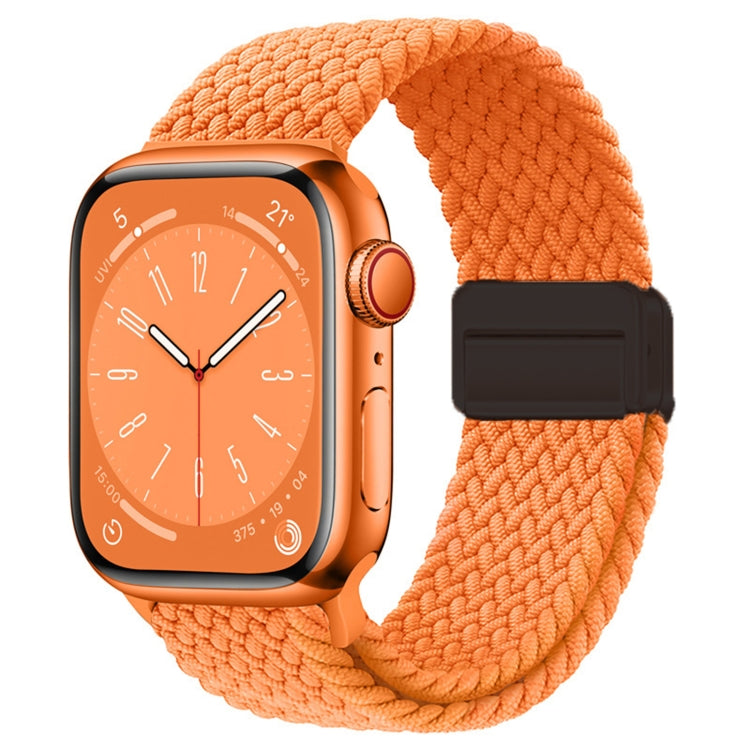 For Apple Watch Ultra 49mm Nylon Woven Magnetic Fold Buckle Watch Band(Orange) - Watch Bands by buy2fix | Online Shopping UK | buy2fix