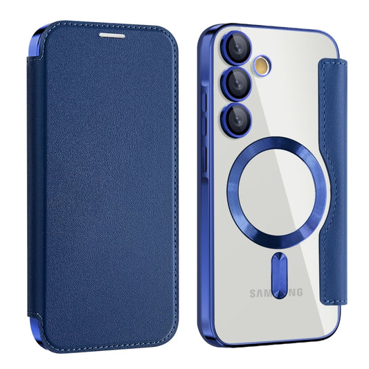 For Samsung Galaxy A55 5G MagSafe Magnetic RFID Anti-theft Leather Phone Case(Dark Blue) - Galaxy Phone Cases by buy2fix | Online Shopping UK | buy2fix