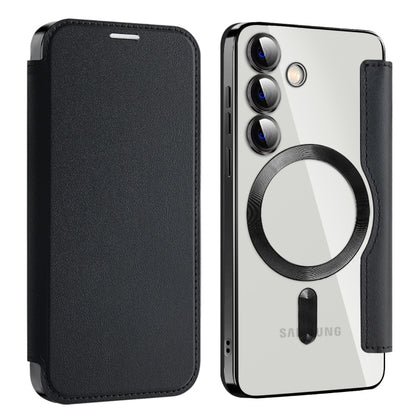 For Samsung Galaxy S25+ 5G Shield MagSafe RFID Anti-theft Leather Phone Case(Black) by buy2fix