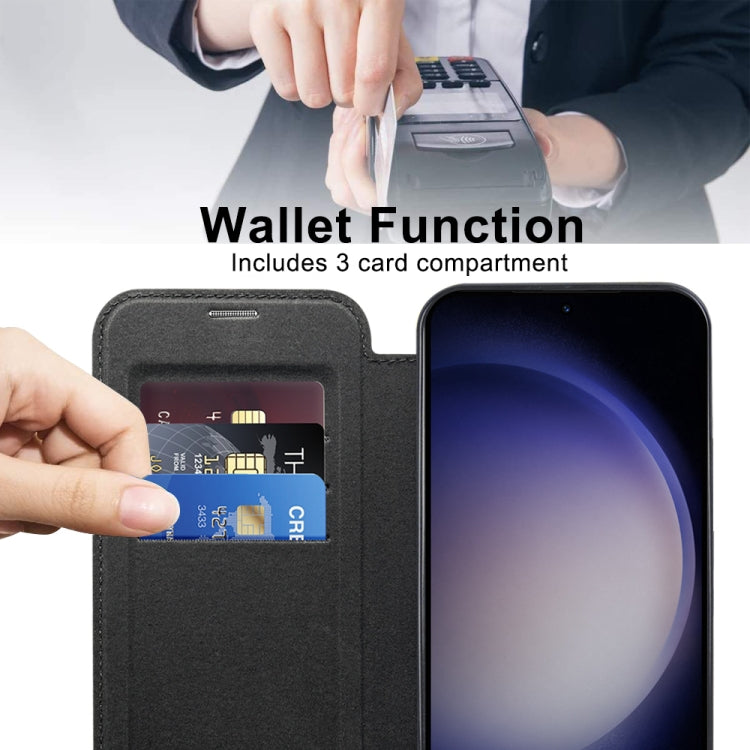 For Samsung Galaxy S25+ 5G Shield MagSafe RFID Anti-theft Leather Phone Case(Black) by buy2fix