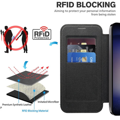 For Samsung Galaxy S25+ 5G Shield MagSafe RFID Anti-theft Leather Phone Case(Black) by buy2fix