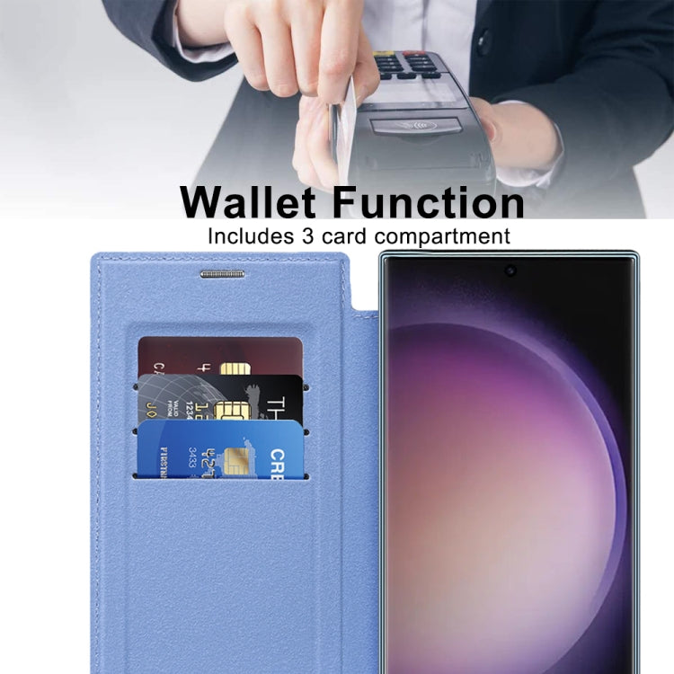For Samsung Galaxy S25 Ultra 5G Shield MagSafe RFID Anti-theft Leather Phone Case(Blue) by buy2fix