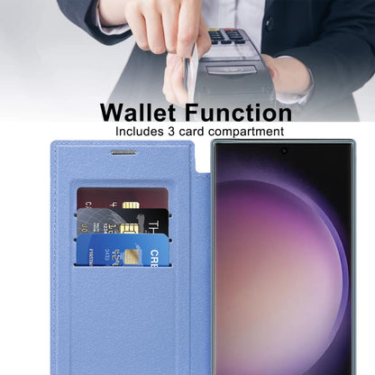 For Samsung Galaxy S25 Ultra 5G Shield MagSafe RFID Anti-theft Leather Phone Case(Blue) by buy2fix