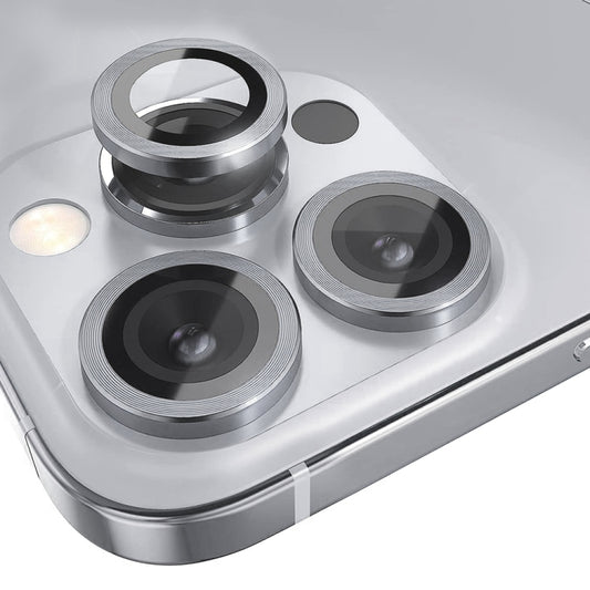 For iPhone 15 Pro / 15 Pro Max NORTHJO Camera Lens Protector Tempered Glass CD Vein Metal Ring Film(Gray) by NORTHJO