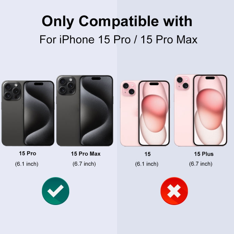 For iPhone 15 Pro / 15 Pro Max NORTHJO Camera Lens Protector Tempered Glass Bling Glitter Metal Ring Film(Black) - iPhone 15 Pro Tempered Glass by NORTHJO | Online Shopping UK | buy2fix