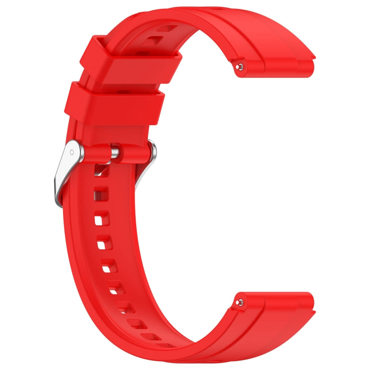 For Huawei Watch GT4 41mm Official Steps Style Silver Buckle Silicone Watch Band(Red) by buy2fix