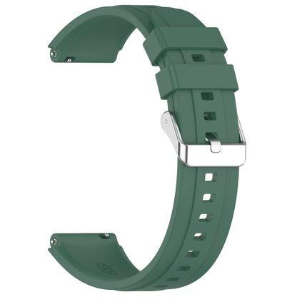 For Huawei Watch GT4 46mm Official Steps Style Silver Buckle Silicone Watch Band(Dark Green) by buy2fix