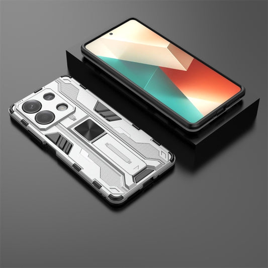 For Redmi Note 13 5G Supersonic Armor PC Hybrid TPU Phone Case(Silver) by buy2fix