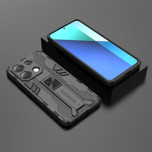 For Redmi Note 13 4G Supersonic Armor PC Hybrid TPU Phone Case(Black) by buy2fix