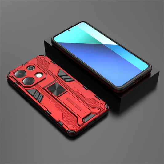 For Redmi Note 13 4G Supersonic Armor PC Hybrid TPU Phone Case(Red) by buy2fix