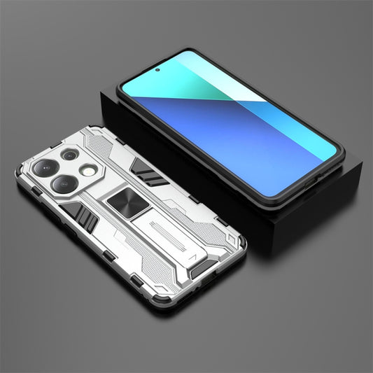 For Redmi Note 13 4G Supersonic Armor PC Hybrid TPU Phone Case(Silver) by buy2fix