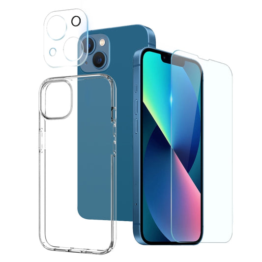 For iPhone 13 mini NORTHJO 3 in 1 TPU Phone Case with Screen Film and Lens Film(Clear) - iPhone 13 mini Cases by NORTHJO | Online Shopping UK | buy2fix