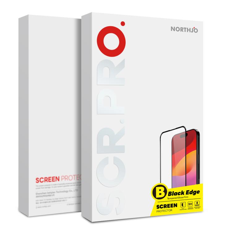 For iPhone 17 Pro Max NORTHJO A++ Screen Protector Full Glue Silk Printing Tempered Glass Film(Black) - iPhone 17 Pro Max Tempered Glass by NORTHJO | Online Shopping UK | buy2fix