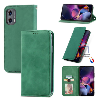 For Motorola Moto G Stylus 5G 2024 Retro Skin Feel Magnetic Flip Leather Phone Case(Green) - Motorola Cases by buy2fix | Online Shopping UK | buy2fix