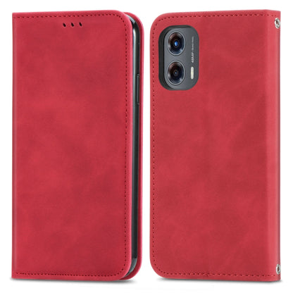 For Motorola Moto G Stylus 5G 2024 Retro Skin Feel Magnetic Flip Leather Phone Case(Red) - Motorola Cases by buy2fix | Online Shopping UK | buy2fix