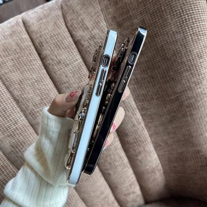 For Samsung Galaxy A15 Electroplating Astronaut Holder Phone Case(Pink) by buy2fix