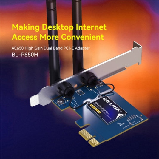 LB-LINK BL-P650H PCI-E 2.4G / 5G Dual-band Computer Wireless Network Adapter AC Network Card by LB-LINK