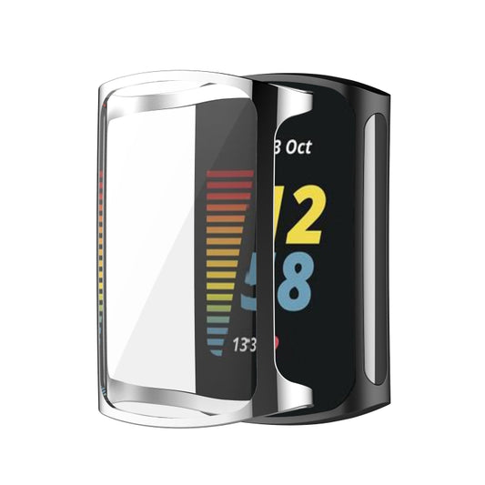 For Fitbit Charge 6 / 5 TPU Shell + Film Integrated Watch Protective Case(White) - Watch Cases by buy2fix | Online Shopping UK | buy2fix