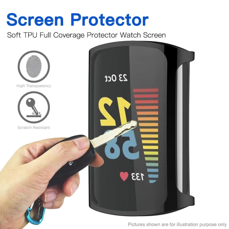 For Fitbit Charge 6 / 5 TPU Shell + Film Integrated Watch Protective Case(White) - Watch Cases by buy2fix | Online Shopping UK | buy2fix