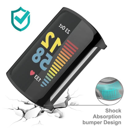 For Fitbit Charge 6 / 5 TPU Shell + Film Integrated Watch Protective Case(Transparent) - Watch Cases by buy2fix | Online Shopping UK | buy2fix