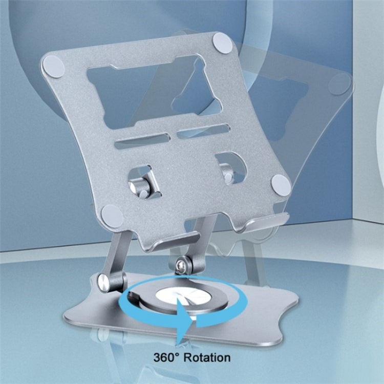 G68 360-Degree Rotating Foldable Phone Tablet Desktop Holder(Silver) - Desktop Holder by buy2fix | Online Shopping UK | buy2fix