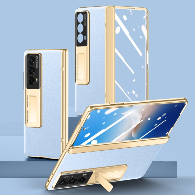 For Honor Magic Vs2 Electroplated Case-film Integral Hinge Shockproof Phone Case(Blue) - Honor Cases by buy2fix | Online Shopping UK | buy2fix