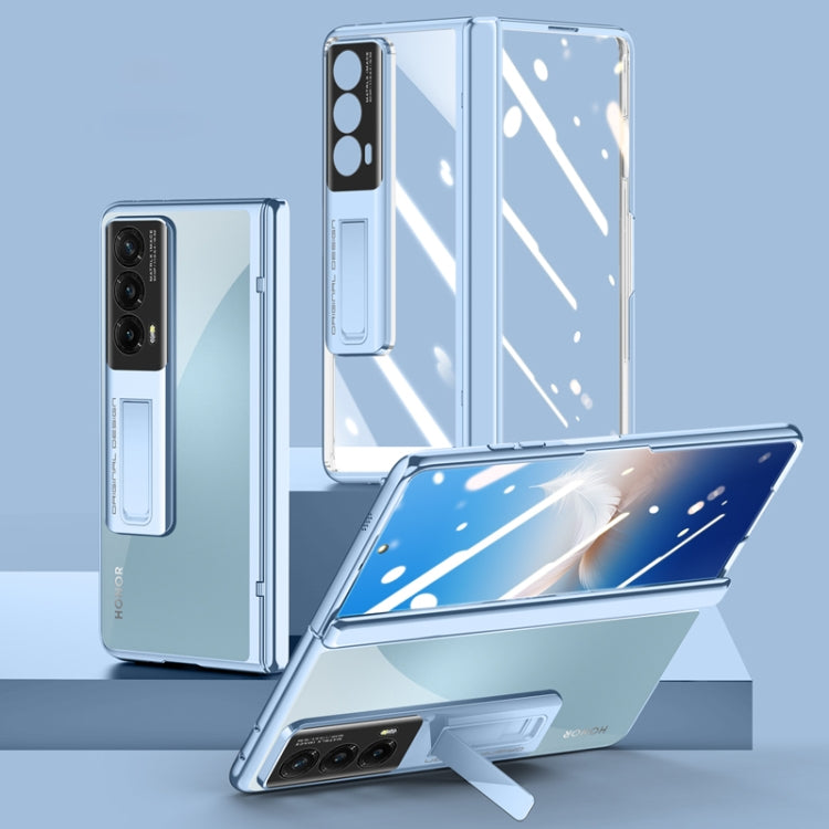 For Honor Magic Vs2 Electroplated Case-film Integral Hinge Shockproof Phone Case(Blue) - Honor Cases by buy2fix | Online Shopping UK | buy2fix