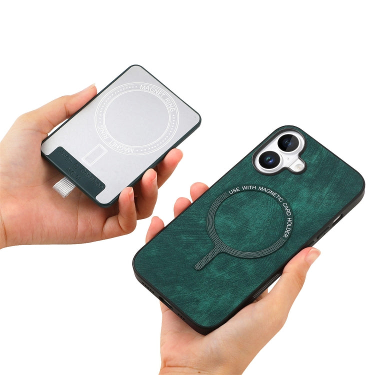 For iPhone 16 Plus Retro Splitable Magnetic Card Bag Leather Phone Case(Green) - iPhone 16 Plus Cases by buy2fix | Online Shopping UK | buy2fix