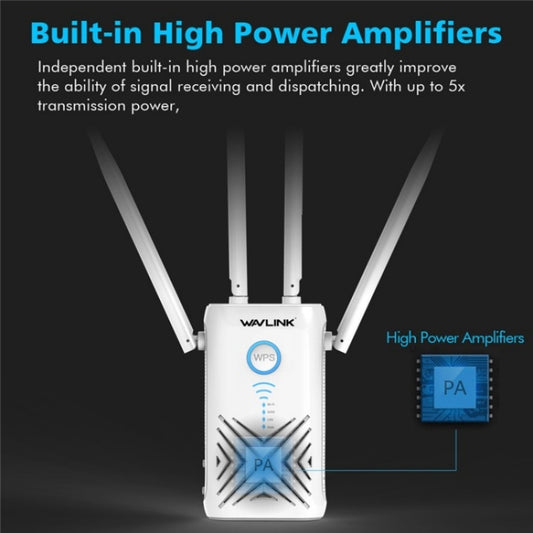 WAVLINK WN579X3 With 5dBi Antennas AC1200 Wireless Router 2.4G / 5G Dual Band WiFi Repeater, Plug:AU Plug by WAVLINK