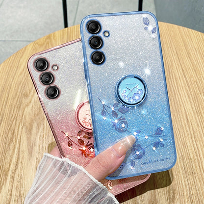 For Samsung Galaxy S25 Ultra 5G Gradient Glitter Immortal Flower Ring All-inclusive Phone Case(Pink) by buy2fix