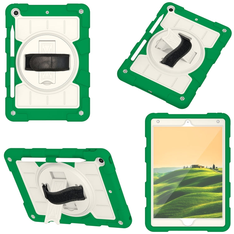For iPad 10.2 2021 / 2020 / 2019 Silicone Hybrid PC Shockproof Tablet Case with Shoulder Strap(Classic Green) - iPad 10.2 Cases by buy2fix | Online Shopping UK | buy2fix