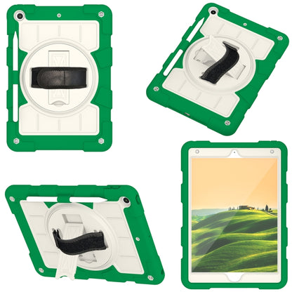 For iPad 10.2 2021 / 2020 / 2019 Silicone Hybrid PC Shockproof Tablet Case with Shoulder Strap(Classic Green) - iPad 10.2 Cases by buy2fix | Online Shopping UK | buy2fix