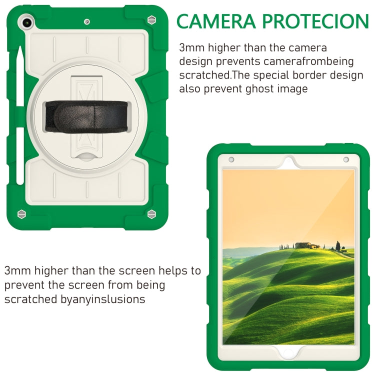 For iPad 10.2 2021 / 2020 / 2019 Silicone Hybrid PC Shockproof Tablet Case with Shoulder Strap(Classic Green) - iPad 10.2 Cases by buy2fix | Online Shopping UK | buy2fix