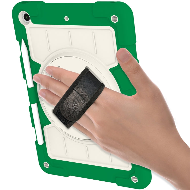 For iPad 10.2 2021 / 2020 / 2019 Silicone Hybrid PC Shockproof Tablet Case with Shoulder Strap(Classic Green) - iPad 10.2 Cases by buy2fix | Online Shopping UK | buy2fix