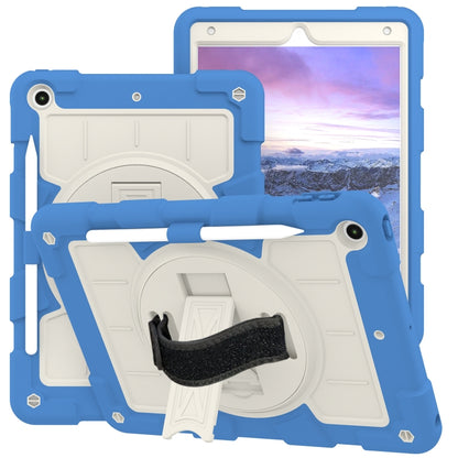 For iPad 10.2 2021 / 2020 / 2019 Silicone Hybrid PC Shockproof Tablet Case with Shoulder Strap(Azure Blue) - iPad 10.2 Cases by buy2fix | Online Shopping UK | buy2fix