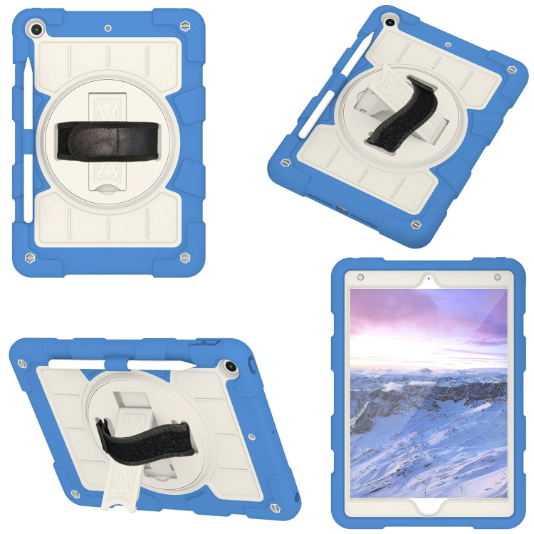 For iPad 10.2 2021 / 2020 / 2019 Silicone Hybrid PC Shockproof Tablet Case with Shoulder Strap(Azure Blue) - iPad 10.2 Cases by buy2fix | Online Shopping UK | buy2fix