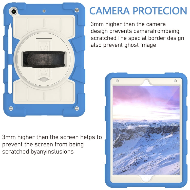 For iPad 10.2 2021 / 2020 / 2019 Silicone Hybrid PC Shockproof Tablet Case with Shoulder Strap(Azure Blue) - iPad 10.2 Cases by buy2fix | Online Shopping UK | buy2fix