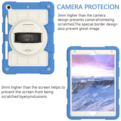 For iPad 10.2 2021 / 2020 / 2019 Silicone Hybrid PC Shockproof Tablet Case with Shoulder Strap(Azure Blue) - iPad 10.2 Cases by buy2fix | Online Shopping UK | buy2fix