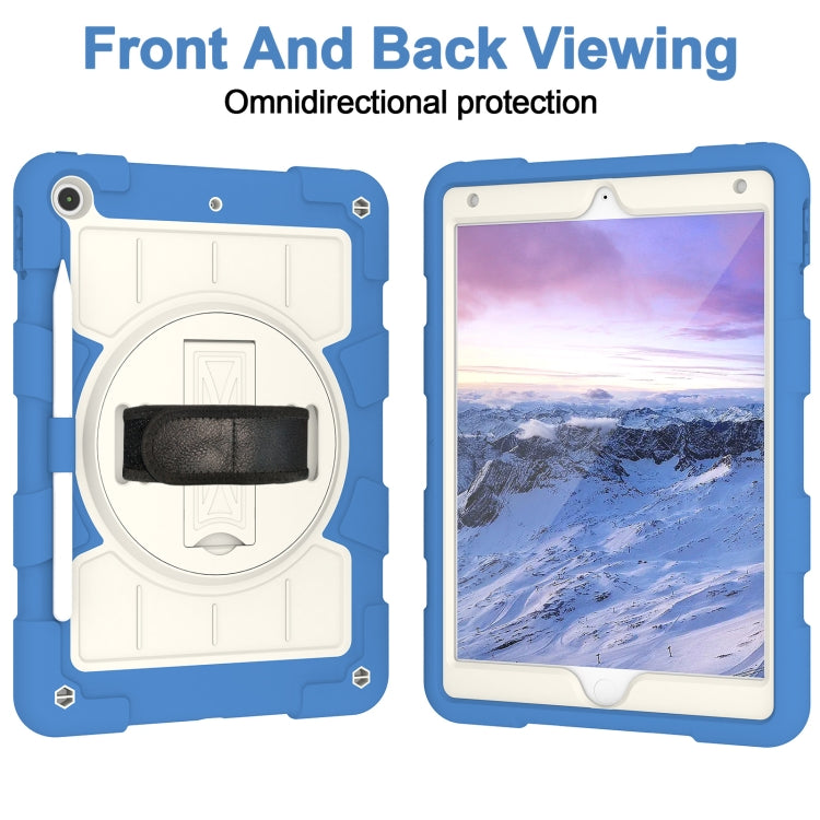 For iPad 10.2 2021 / 2020 / 2019 Silicone Hybrid PC Shockproof Tablet Case with Shoulder Strap(Azure Blue) - iPad 10.2 Cases by buy2fix | Online Shopping UK | buy2fix