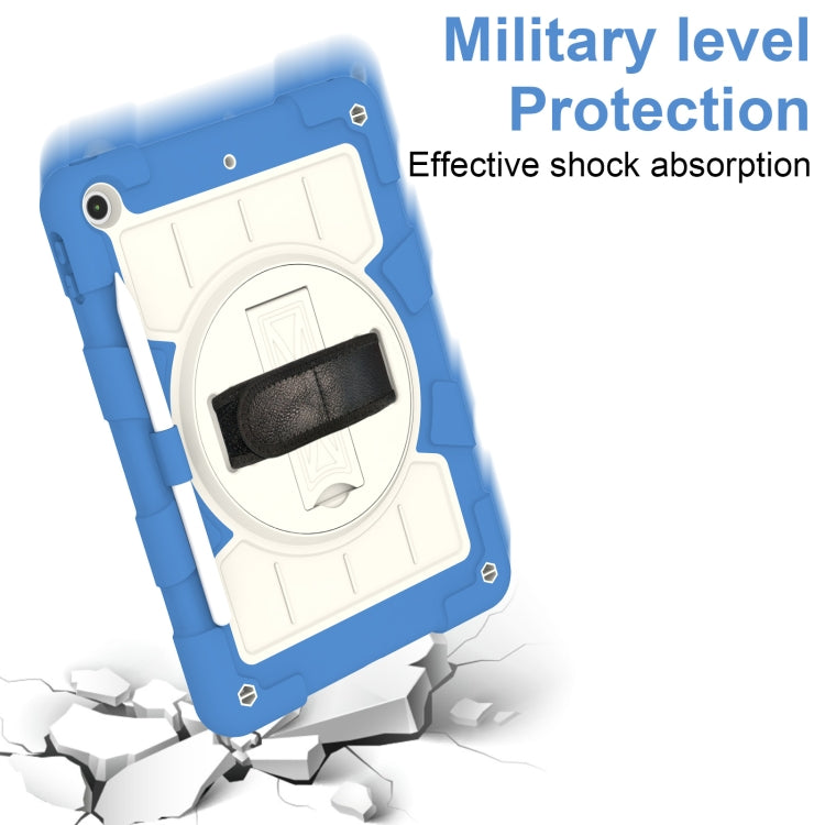 For iPad 10.2 2021 / 2020 / 2019 Silicone Hybrid PC Shockproof Tablet Case with Shoulder Strap(Azure Blue) - iPad 10.2 Cases by buy2fix | Online Shopping UK | buy2fix