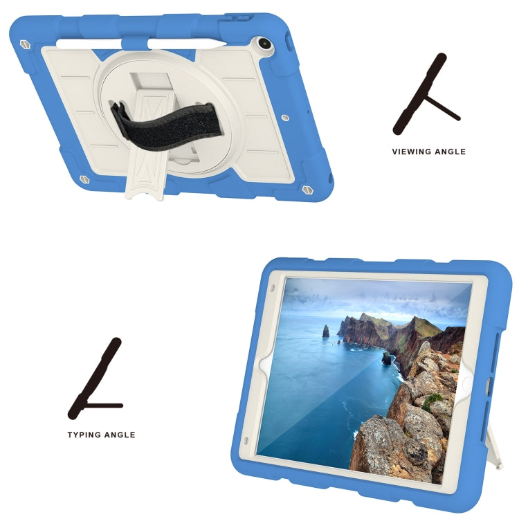 For iPad 10.2 2021 / 2020 / 2019 Silicone Hybrid PC Shockproof Tablet Case with Shoulder Strap(Azure Blue) - iPad 10.2 Cases by buy2fix | Online Shopping UK | buy2fix