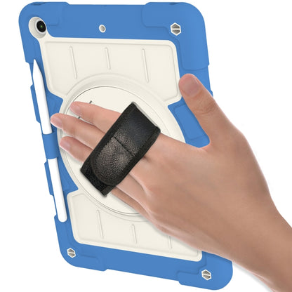 For iPad 10.2 2021 / 2020 / 2019 Silicone Hybrid PC Shockproof Tablet Case with Shoulder Strap(Azure Blue) - iPad 10.2 Cases by buy2fix | Online Shopping UK | buy2fix