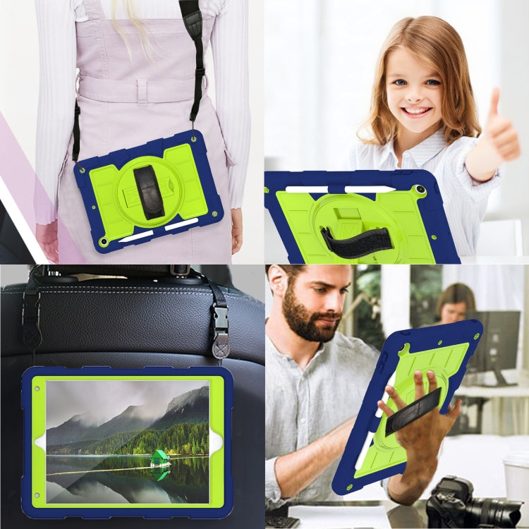 For iPad 10.2 2021 / 2020 / 2019 Silicone Hybrid PC Shockproof Tablet Case with Shoulder Strap(Tibetan Turquoise) - iPad 10.2 Cases by buy2fix | Online Shopping UK | buy2fix