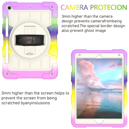 For iPad 10.2 2021 / 2020 / 2019 Silicone Hybrid PC Shockproof Tablet Case with Shoulder Strap(Colorful Purple) - iPad 10.2 Cases by buy2fix | Online Shopping UK | buy2fix