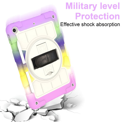 For iPad 10.2 2021 / 2020 / 2019 Silicone Hybrid PC Shockproof Tablet Case with Shoulder Strap(Colorful Purple) - iPad 10.2 Cases by buy2fix | Online Shopping UK | buy2fix