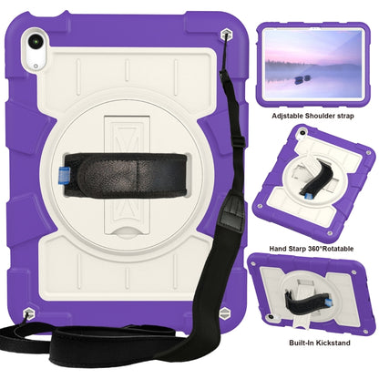 For iPad 2025 / 2022 Silicone Hybrid PC Shockproof Tablet Case with Shoulder Strap(Catharanthus Roseus) - iPad 2025 / 2022 Cases by buy2fix | Online Shopping UK | buy2fix