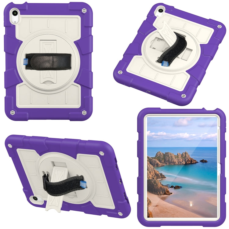 For iPad 2025 / 2022 Silicone Hybrid PC Shockproof Tablet Case with Shoulder Strap(Catharanthus Roseus) - iPad 2025 / 2022 Cases by buy2fix | Online Shopping UK | buy2fix