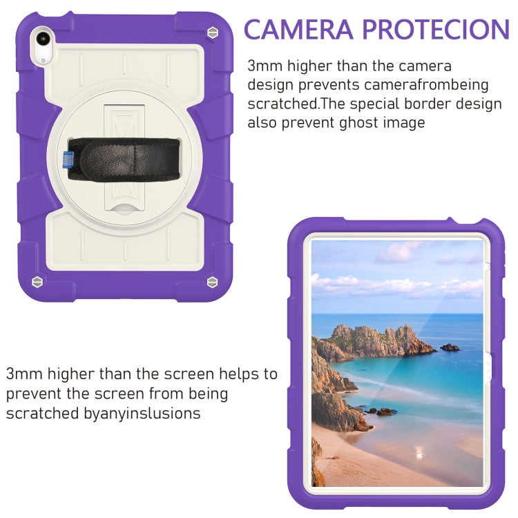 For iPad 2025 / 2022 Silicone Hybrid PC Shockproof Tablet Case with Shoulder Strap(Catharanthus Roseus) - iPad 2025 / 2022 Cases by buy2fix | Online Shopping UK | buy2fix